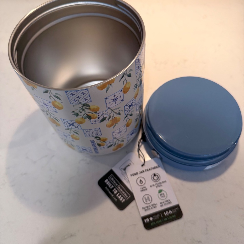 HydraPeak Insulated Food Jar 32 Oz Stainless Steel Wide Mouth Double Wall Lemon - Picture 11 of 13